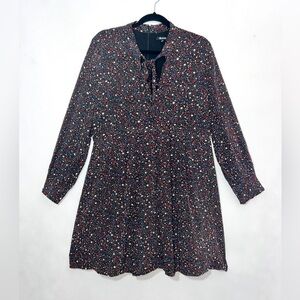 Madewell 100% Silk Balsam in Starry Night‎ Dress Independence Day Blue Red Sz 14